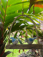 Balinese Hand Crafted Wood 2 Birds on Swing Hanger / Mobile - Bali Bird Mobile