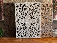 NEW Balinese Carved MDF MANDALA Wall Panel 70cm x 50cm Bali Wall Art - 3 Colours