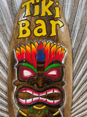 NEW Hand Crafted TIKI BAR Surfboard Shape Sign - Tropical Island Bali Bar Sign