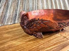 NEW Balinese Hand Carved Suar Wood Turtle Bowl - Bali Carved Turtle Bowl 30cm