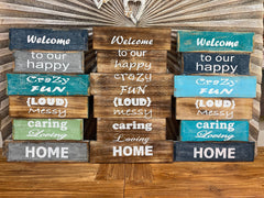 Balinese Hand Crafted WELCOME TO OUR HAPPY.... HOME Sign - Bali Family Sign