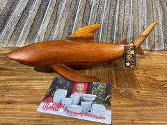 Balinese Hand Carved Suar Wood Shark Sculpture - Polished or Raw - Shark Carving