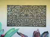 New Balinese Carved Mandala Panel - Bali Wall Art - Mandala Wall Art 180x100cm