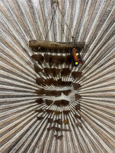 Balinese Sea Glass w/Wood Top Windchime / Mobile - Glass Chime Decor Hanger