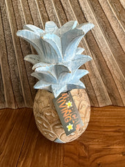 NEW Hand Carved Wooden Pineapple Decor - BOHO Style - 4 Colours Available LG