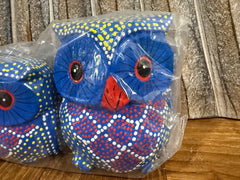 Balinese Hand Carved Set 3 Wooden Owls - Bali Wood Carved Owl Set of 3