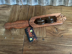 New Bali Wooden Tambourine - Hand Crafted Bali Coconut Shell JingleTambourine