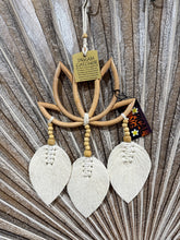 Balinese Hand Crafted Bamboo Lotus Wall Art w/Leaf Tassel / Lotus Dream Catcher