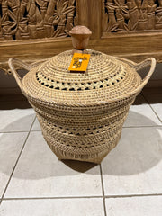 Balinese Hand Woven Rattan Laundry Basket w/Lid - 3 Sizes - Clothes Basket