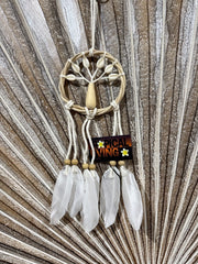 Balinese Handmade Tree of Life Dream Catcher - W/Shell & Feather Trim Bali Dream