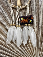 Balinese Handmade Tree of Life Dream Catcher - W/Shell & Feather Trim Bali Dream