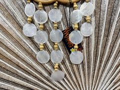 Balinese Hand Crafted Bamboo Lotus w/Capiz Shell Chime or Wall Art - Lotus Wall Art