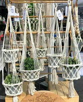 NEW Balinese Handmade Macrame Hanging Pot Holder S - Macrame Pot Plant Holder