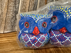 Balinese Hand Carved Set 3 Wooden Owls - Bali Wood Carved Owl Set of 3