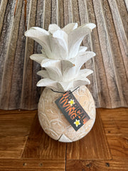 NEW Hand Carved Wooden Pineapple Decor - BOHO Style - 4 Colours Available LG