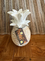 NEW Hand Carved Wooden Pineapple Decor - BOHO Style - 4 Colours Available MED