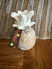 NEW Hand Carved Wooden Pineapple Decor - BOHO Style - 4 Colours Available SM