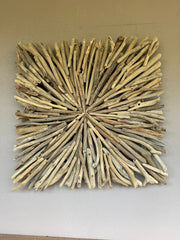 NEW Bali Handmade Driftwood Square Wall Decor - Bali Driftwood Wall Art