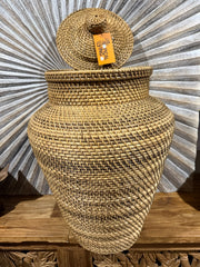 NEW Balinese Hand Woven Rattan Laundry Basket / Basket w/lid