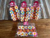 Pack 10 Frangipani Hair Pins - Assorted coloured Frangipani Bobby Pins Pack 10