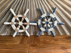 NEW Balinese Handmade Wooden Boat Steering Wheel Wall Art - 2 Colours Available