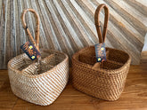 New Balinese Hand Woven Rattan 4 Compartment Caddy - Rattan Bali Basket