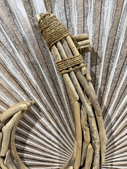 Bali Handmade Driftwood Fishing Hook Wall Decor 50cm - Bali Nautical Wall Art