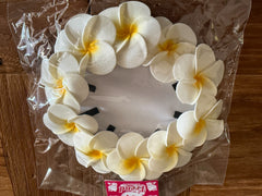 Pack 10 Frangipani Hair Clips - White/Yellow Frangipani Crocodile Hair Clip