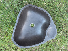 Balinese Hand Crafted River Stone Basin - River Stone Vanity Basin w/Soap Dish
