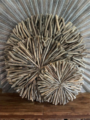 Bali Handmade Driftwood Circular Wall Decor - Bali Driftwood Wall Art 60cm