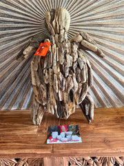 NEW Bali Handmade Driftwood Turtle Wall Decor 85cm - Bali Driftwood Wall Art