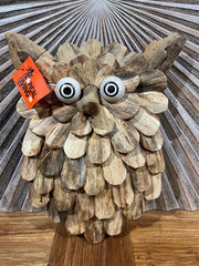 NEW Bali Handmade Driftwood Owl Wall Decor 3 Sizes - Bali Driftwood Wall Art