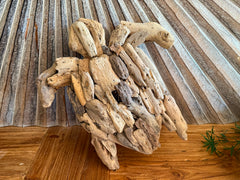 NEW Bali Handmade Driftwood Turtle Wall Decor 30cm - Bali Nautical Wall Art