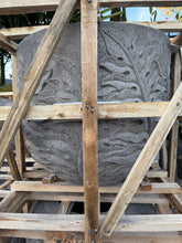 NEW Balinese Carved Concrete / Paras Pot - Bali Monstera Carving FEATURE POT