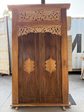 Authentic Balinese Teak Doors in Frame - Hand Carved Recycled Teak Bali Doors