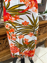 Bali Beach Sarong - Tropical Style Sarong - Bikini Cover Up - Bali Sarong Orange