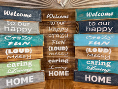 Balinese Hand Crafted WELCOME TO OUR HAPPY.... HOME Sign - Bali Family Sign