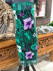 Bali Beach Sarong - Tropical Style Sarong - Bikini Cover Up - Bali Sarong Green