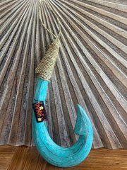 Hand Crafted Polynesian Fishing Hook Wall Art - NZ Maori Fishing Hook Wall Art