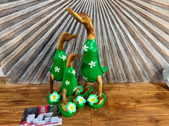 NEW Balinese Hand Carved Wooden L Flower Duck - Bali Rice Paddy Duck