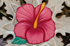 NEW Hand Crafted Balinese MDF Hibiscus Flower - Bali Wall Art