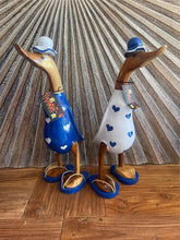 NEW Balinese Hand Carved Wooden Love Heart Duck - Bali Rice Paddy Duck