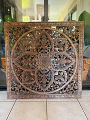 NEW Balinese Carved MDF MANDALA Wall Panel 1m x 1m Bali Wall Art