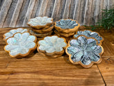 Balinese Hand Crafted Teak & Capiz Shell Flower Shaped Bowl - Bali Bowl