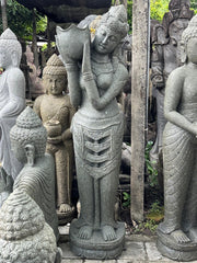 Master Carved Quality Greenstone Balinese Dewi Statue 1.5m - Bali Garden Statue