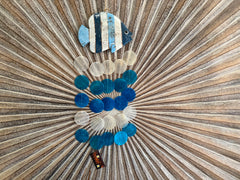 NEW Balinese Wooden Wooden Fish & Capiz Mobile / Windchime - Bali BOHO Mobile