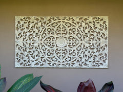 New Balinese Carved Mandala Panel - Bali Wall Art - Mandala Wall Art 180x100cm