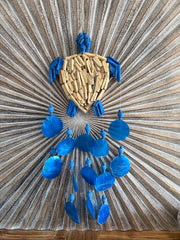 NEW Balinese Driftwood Turtle/Capiz Shell Windchime / Mobile - Turtle Windchime