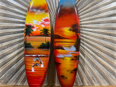 Bali Air Brushed Surfboard w/Dolphin Art Wall Decor 80cm - Bali Surfboard Art