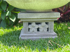 Balinese Hand Crafted Frangipani Water Bowl / Bird Bath or Pot / Bowl on Stand